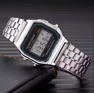 Fabulous Sports Digital Watch – Unisex Stainless Steel Square Dial (White)