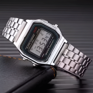 Fabulous Sports Digital Watch – Unisex Stainless Steel Square Dial (White)